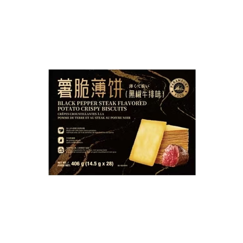薯脆薄饼-黑椒牛排味406g